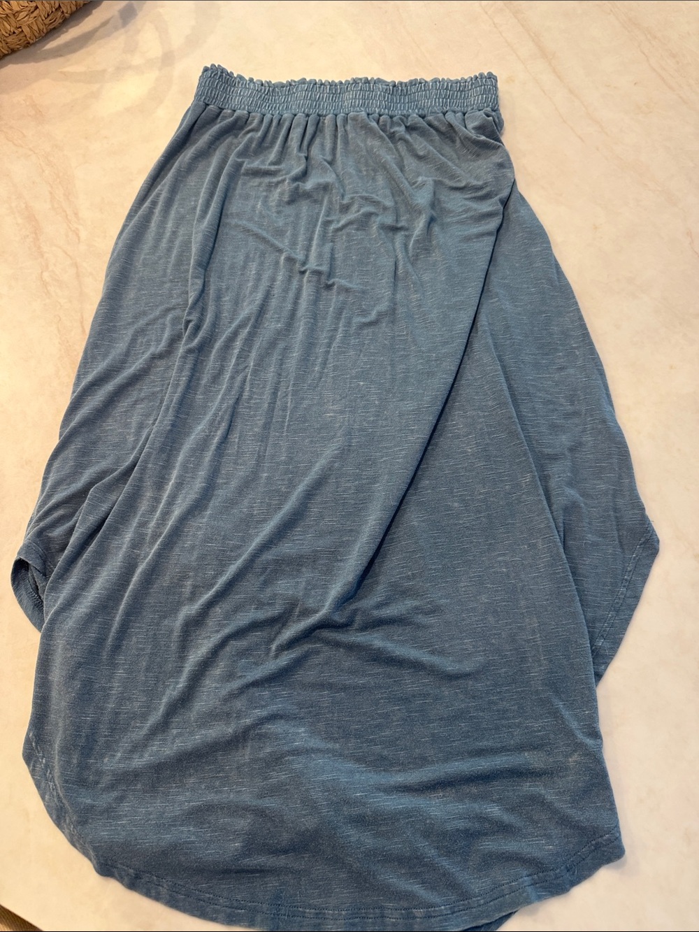Lightweight soft Dusty Blue Midi Skirt